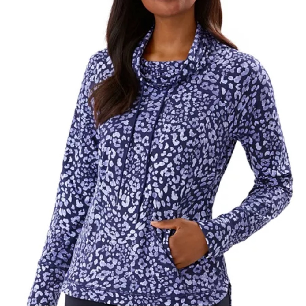 Tommy Bahama island zone leopard print cowl neck size small